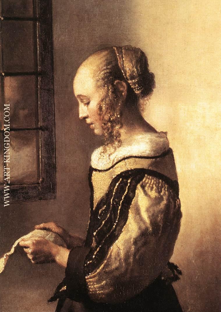 Girl Reading a Letter at an Open Window detail 1