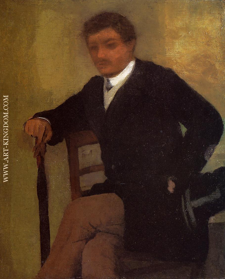 Seated Young Man in a Jacket with an Umbrella