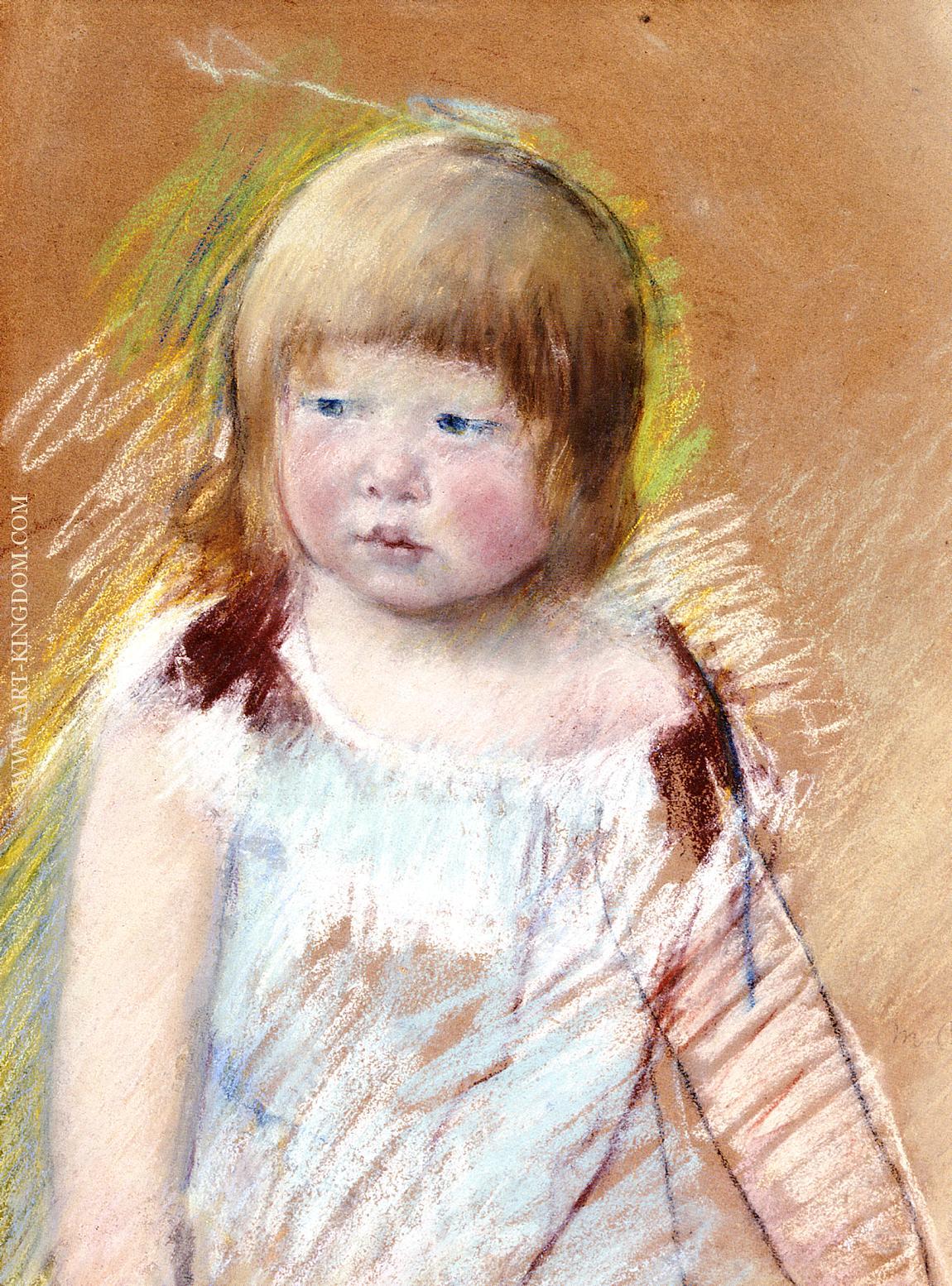 Child with Bangs in a Blue Dress