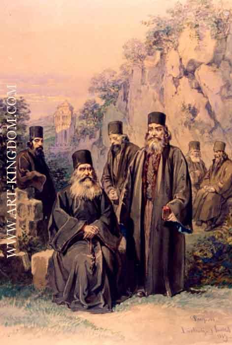Monks from the Monastery of Bistrita