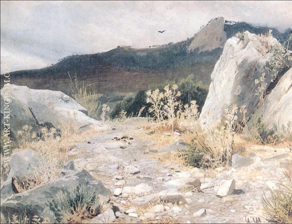 Mountain path the Crimea etude 