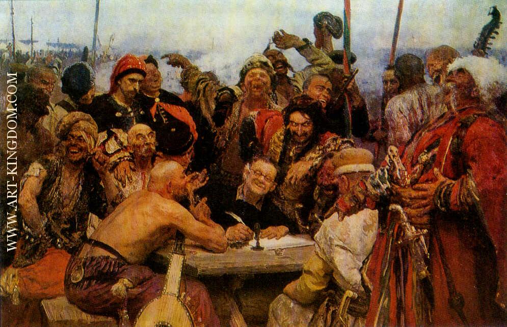 The Reply of the Zaporozhian Cossacks to Sultan of Turkey sketch 