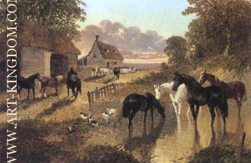 The Evening Hour Horses And Cattle