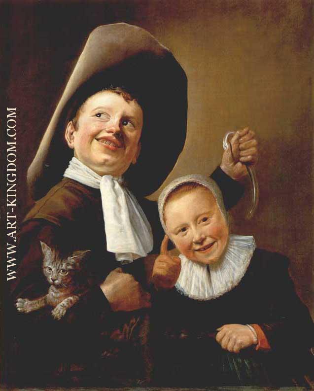 A Boy and a Girl with a Cat and an Eel