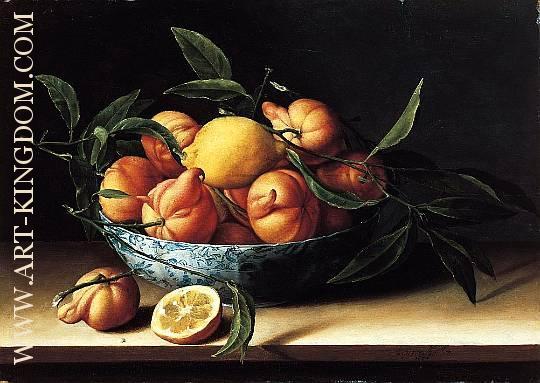 still life with bowl of Curacao Oranges