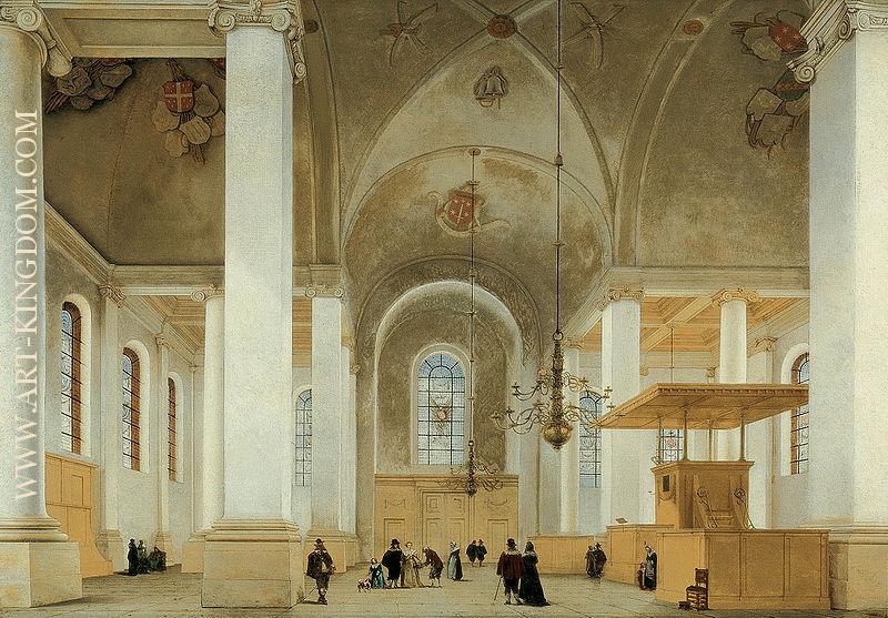 Interior of the Nieuwe or St. Annakerk in Haarlem, seen from west to east.