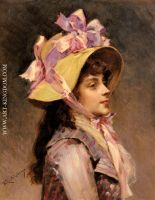 Portrait Of A Lady In Pink Ribbons