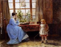 A Mother And Child In An Interior