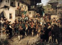 Tyrolean landsturm coming home in the war of 1809