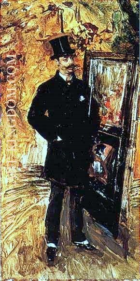 Portrait of a Man Wearing a Top Hat Poet Hanvin from the Figaro