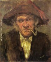 Head of an Old Man Smoking