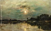 Riverbank in Moonlight