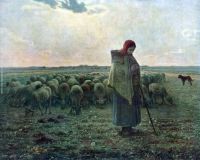 Shepherdess with her flock