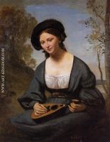 Woman in a Toque with a Mandolin