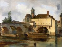 Moret sur Loing the Bridge and the Church