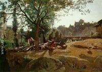 Peasants under the Trees at Dawn Morvan