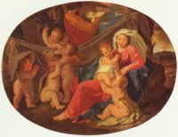 Holy Family with angels Oval