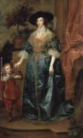 Portrait of queen Henrietta Maria with dwarf sir Jeffrey Hudson