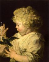 Portrait of a child with bird