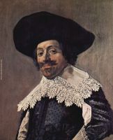 Portrait of a man with a high collar