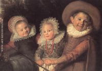 Three Children with a Goat Cart detail 