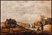 Peasant carts near a Farmhouse in a Dune Landscape