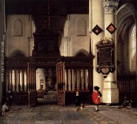 Interior of the Nieuwe Kerk Delft with the Memorial Tablet of Adriaen Teding van Berkhout