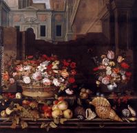 Still Life with Flowers Fruit and Shells