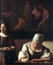 Lady Writing a Letter with Her Maid detail 1