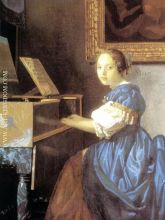 Lady Seated at a Virginal detail 1 