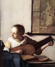 Woman with a Lute near a Window detail 1