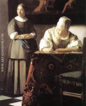 Lady Writing a Letter with Her Maid detail 2