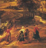 Peter Paul Rubens The return to the field detail 