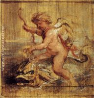 Cupid Riding a Dolphin