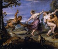 Diana and her Nymphs Surprised by the Fauns detail 