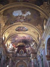 General view on the ceiling of the Jesuitenkirche Vienna