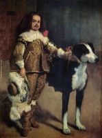 Court dwarf with a dog