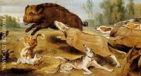 The hunting of wild boar