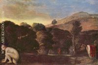 Landschaft mit badender Nymphe 1600