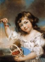 Small Girl Presenting Cherries