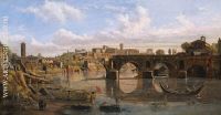 Rome View of the River Tiber with the Ponte Rotto and the Aventine Hill