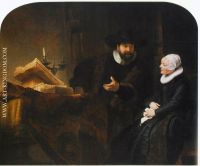 Rembrandt The Mennonite Minister Cornelis Claesz Anslo in Conversati