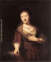 Rembrandt Portrait of Saskia with a Flower