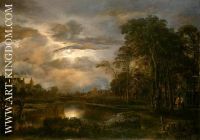 Moonlit Landscape with Bridge 1648-1650