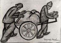 Two Men Pulling a Handcart