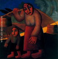 Peasant Woman with Buckets and Child
