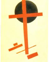 Rotes Kreuz auf einem Schwarzen Kreis