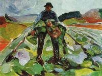 Man in a field of cabbages 1916