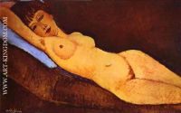 Reclining Nude with Blue Cushion