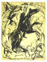 Circus rider etching 